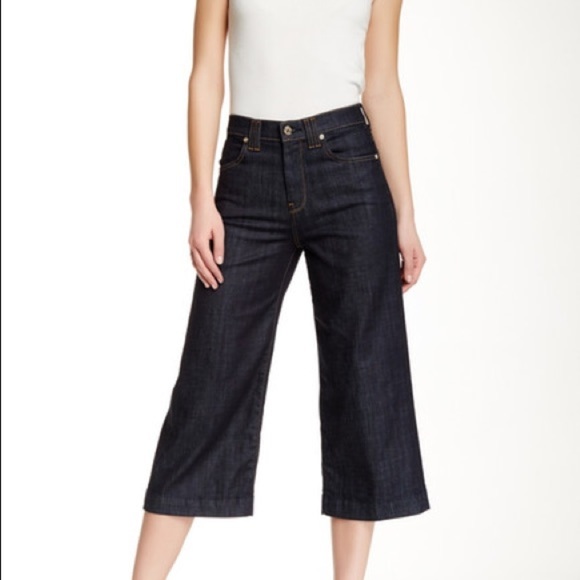 New 7 Seven for all Mankind Culottes Jeans 26 dark gaucho - Picture 2 of 7